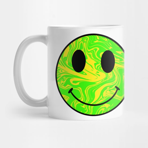 Neon swirled smiley face by CalliesArt